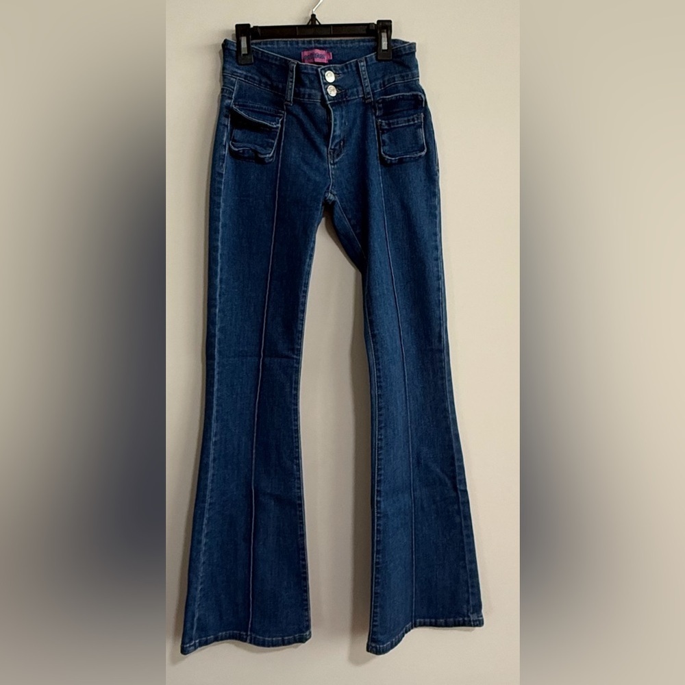 Edikted Dark Blue Boot Cut Jeans. Size XS=25. Like New.